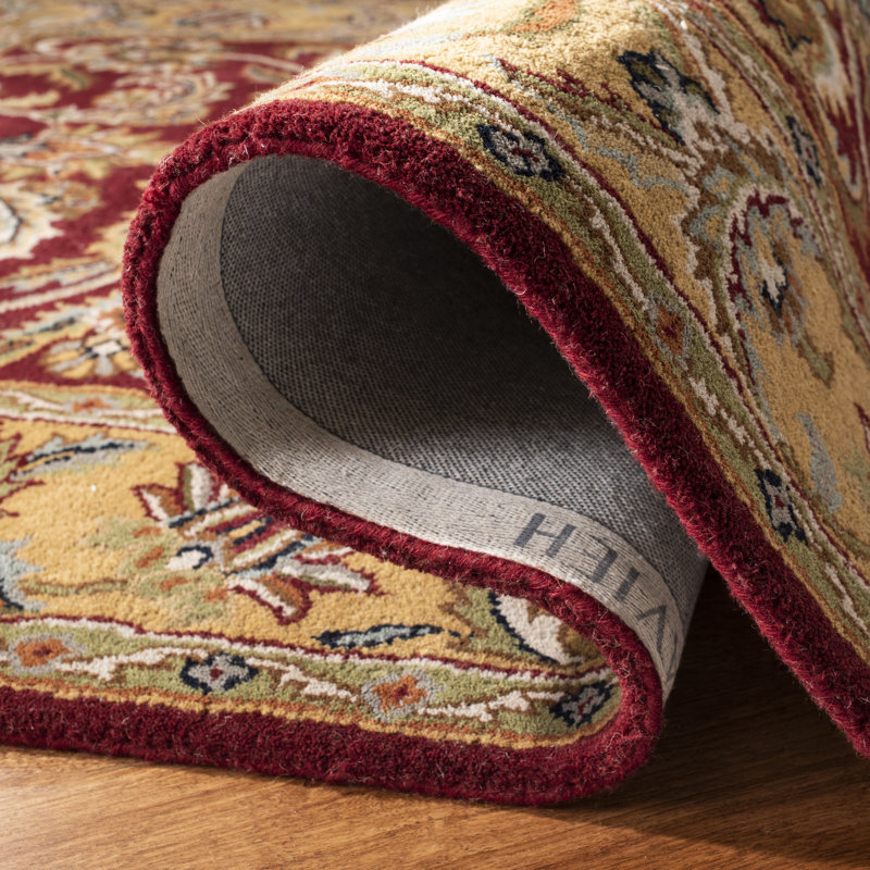 Fleur De Lis Living Alger Handmade Wool Yellow/Brown Rug Wayfair